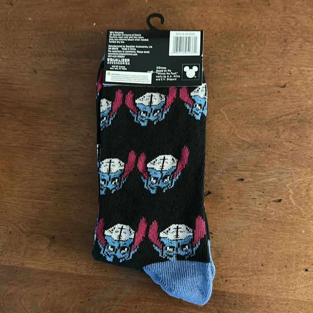 🌵Disney Black Crew Socks with Eeyore Design 3/$15 see description